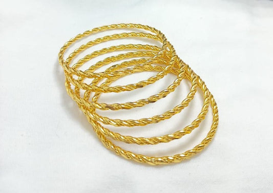 Golden Resin Polish Bangles Set of 6