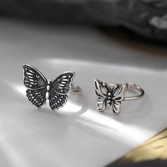 Butterfly Adjustable Silver Ring For Girls